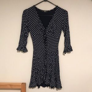 Missguided navy polka dot dress